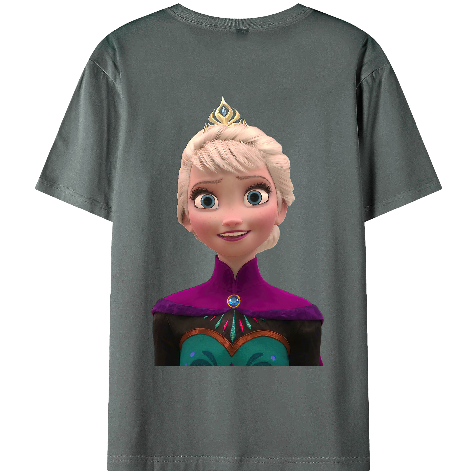 （画像用） アナと雪の女王 アンナ エルサ Frozen Anna Elsa 綿100％ メンズ半袖Tシャツ（バックプリント） 通気性